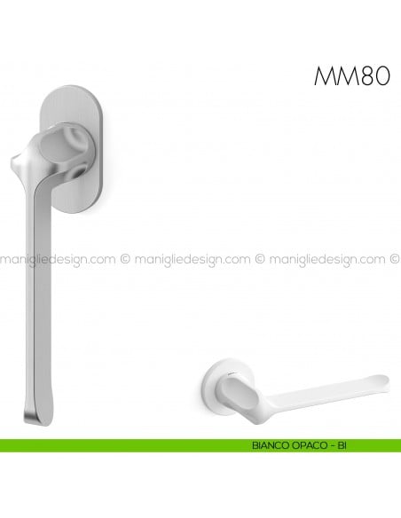 Maniglia per finestra martellina DK MM80 Mandelli bianco opaco