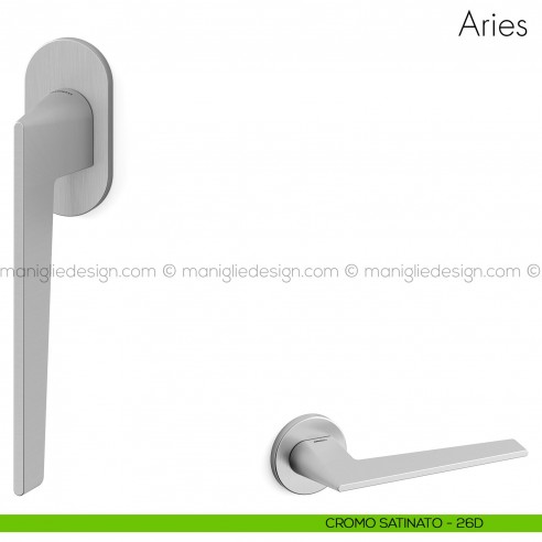 Maniglia per finestra martellina DK Aries Mandelli cromo satinato