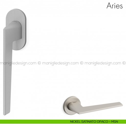 Maniglia per finestra martellina DK Aries Mandelli nickel satinato opaco
