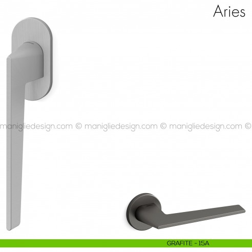 Maniglia per finestra martellina DK Aries Mandelli grafite