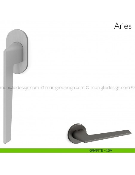 Maniglia per finestra martellina DK Aries Mandelli grafite