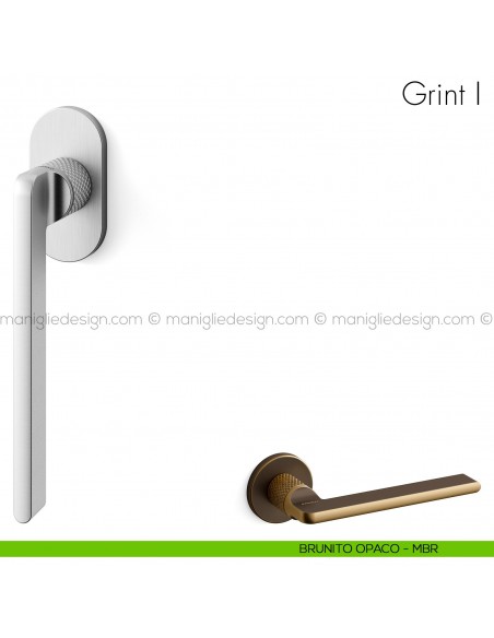 Maniglia per finestra martellina DK Grint Mandelli brunito opaco