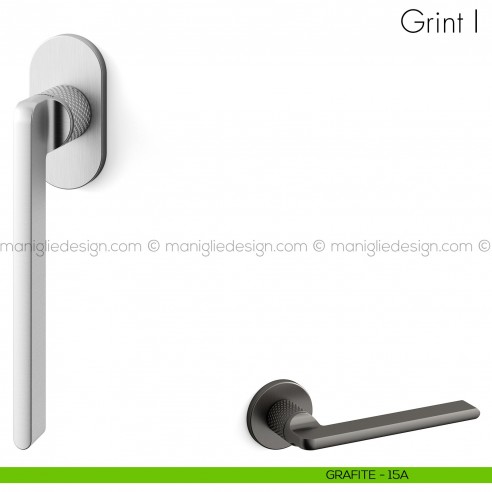 Maniglia per finestra martellina DK Grint Mandelli grafite