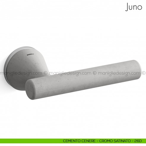 Maniglia in cemento per porta Juno Mandelli cemento cenere - cromo satinato