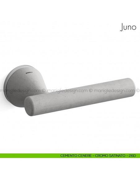 Maniglia in cemento per porta Juno Mandelli cemento cenere - cromo satinato