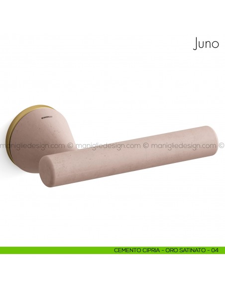 Maniglia in cemento per porta Juno Mandelli cemento cipria - oro satinato
