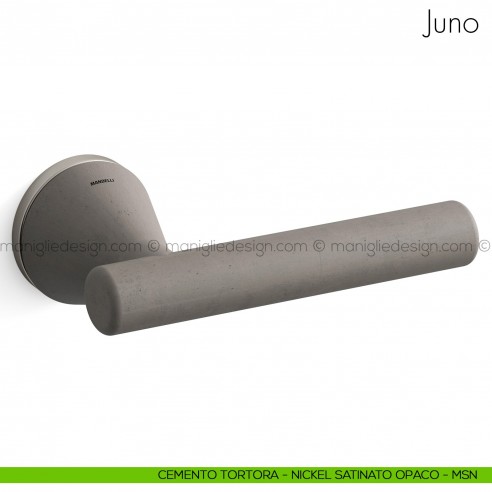 Maniglia in cemento per porta Juno Mandelli cemento tortora - nichel satinato opaco