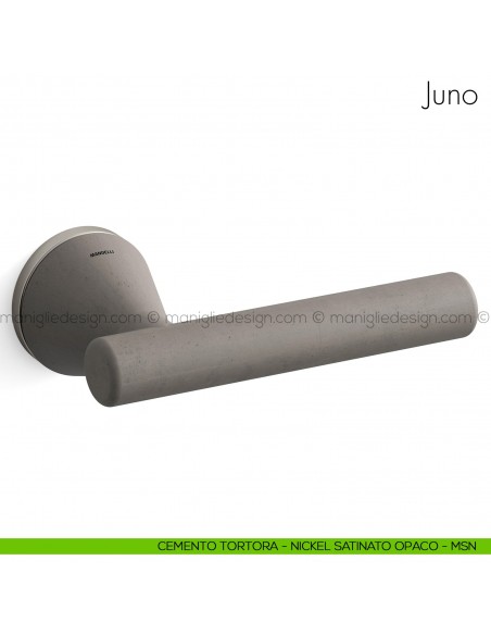 Maniglia in cemento per porta Juno Mandelli cemento tortora - nichel satinato opaco