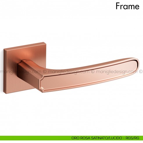 Maniglia per porta Frame Mandelli oro rosa satinato/lucido