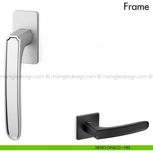 Maniglia per finestra martellina DK Frame Mandelli nero opaco