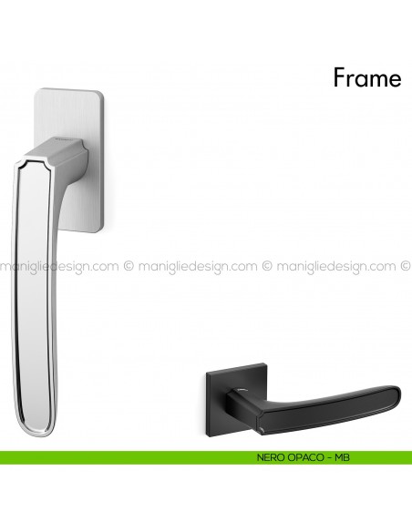 Maniglia per finestra martellina DK Frame Mandelli nero opaco