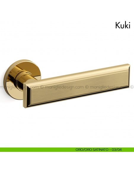 Maniglia per porta Kuki Mandelli oro/oro satinato
