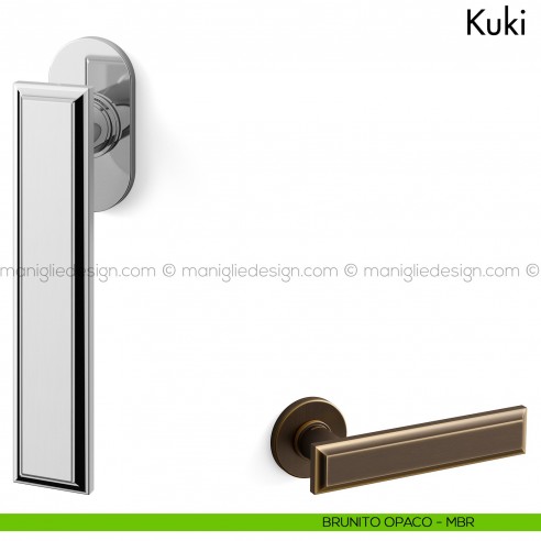 Maniglia per finestra martellina DK Kuki Mandelli brunito opaco