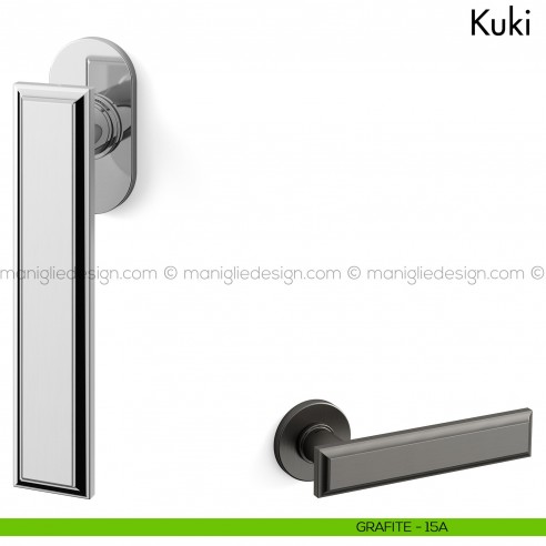 Maniglia per finestra martellina DK Kuki Mandelli grafite