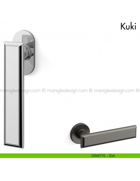 Maniglia per finestra martellina DK Kuki Mandelli grafite