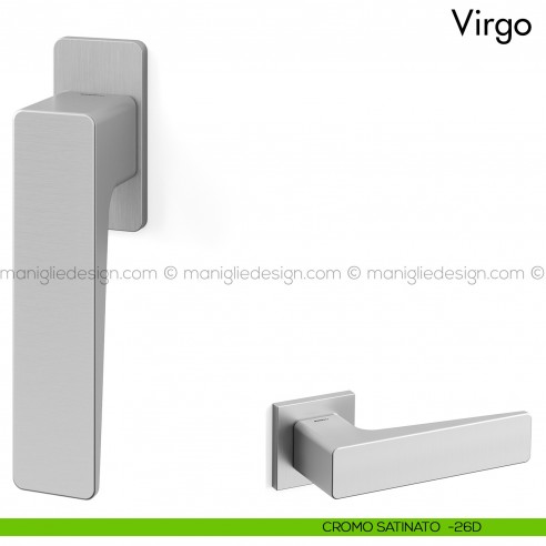 Maniglia per finestra martellina DK Virgo Mandelli cromo satinato