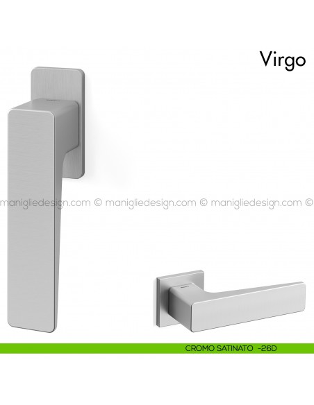 Maniglia per finestra martellina DK Virgo Mandelli cromo satinato