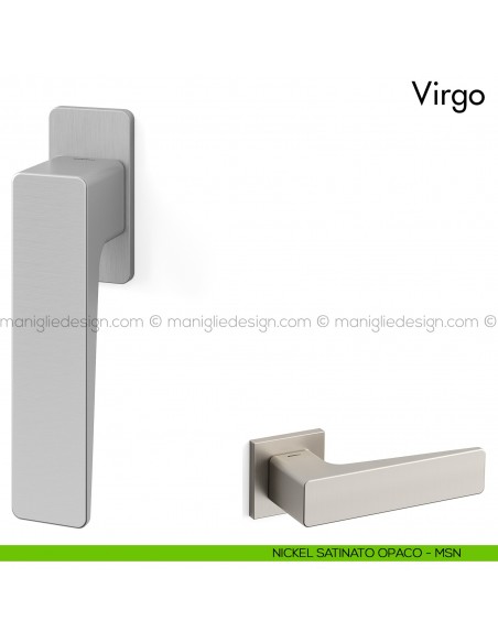 Maniglia per finestra martellina DK Virgo Mandelli nickel satinato opaco