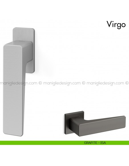 Maniglia per finestra martellina DK Virgo Mandelli grafite