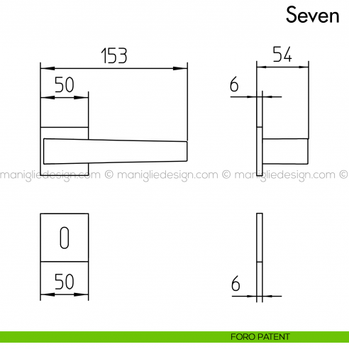 Maniglia per porta Seven Mandelli foro patent