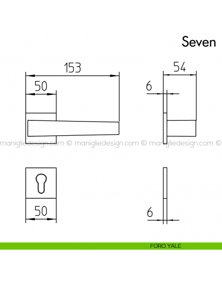 Maniglia per porta Seven Mandelli foro yale