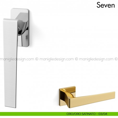 Maniglia per finestra martellina DK Seven Mandelli oro/oro satinato