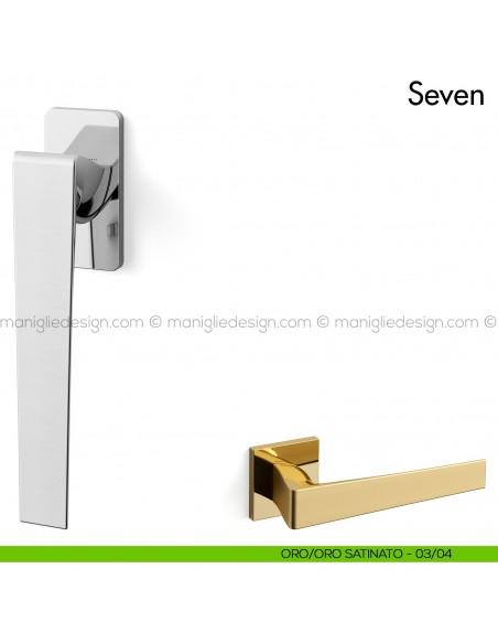 Maniglia per finestra martellina DK Seven Mandelli oro/oro satinato