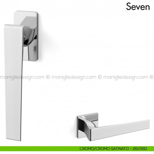 Maniglia per finestra martellina DK Seven Mandelli cromo/cromo satinato