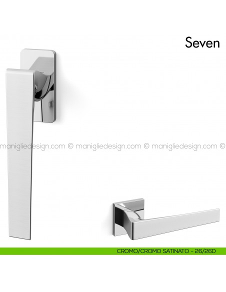 Maniglia per finestra martellina DK Seven Mandelli cromo/cromo satinato