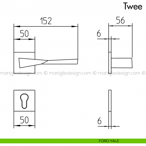 Maniglia per porta Twee Mandelli foro yale