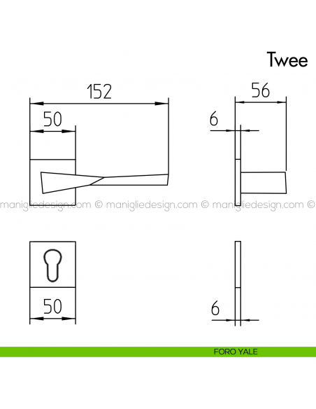 Maniglia per porta Twee Mandelli foro yale