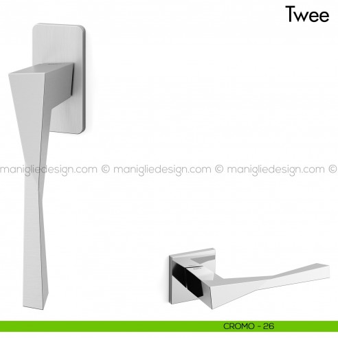 Maniglia per finestra martellina DK Twee Mandelli cromo