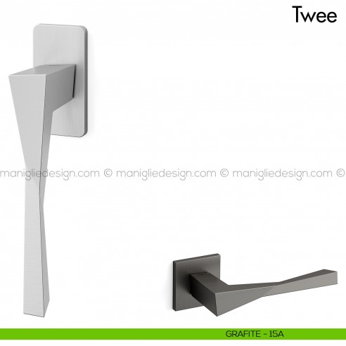 Maniglia per finestra martellina DK Twee Mandelli grafite
