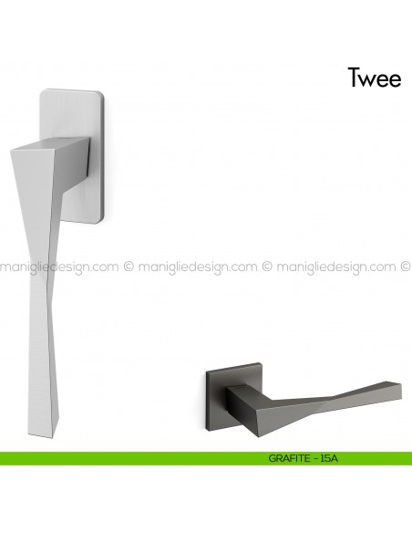Maniglia per finestra martellina DK Twee Mandelli grafite