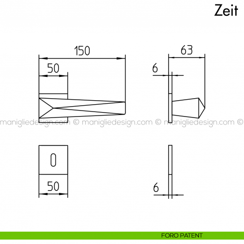 Maniglia per porta Zeit Mandelli foro patent