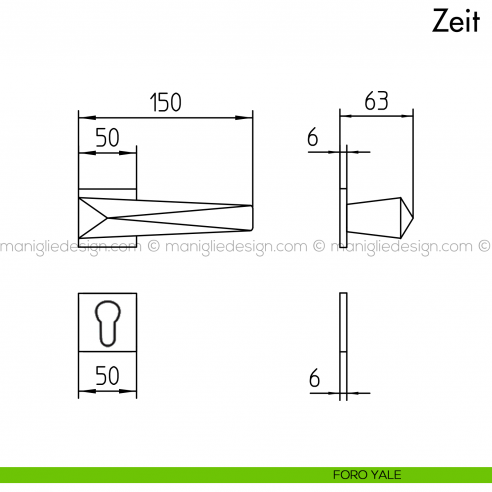 Maniglia per porta Zeit Mandelli foro yale