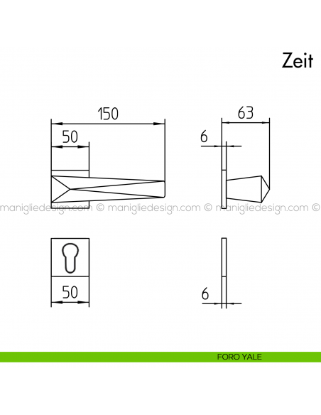 Maniglia per porta Zeit Mandelli foro yale