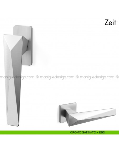Maniglia per finestra martellina DK Zeit Mandelli cromo satinato