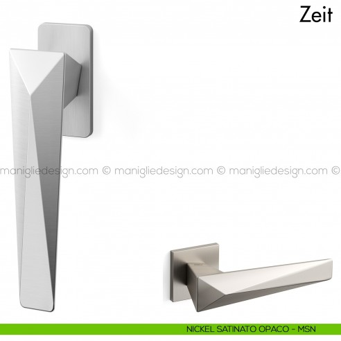 Maniglia per finestra martellina DK Zeit Mandelli nickel satinato opaco