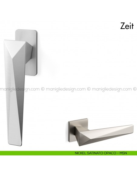 Maniglia per finestra martellina DK Zeit Mandelli nickel satinato opaco