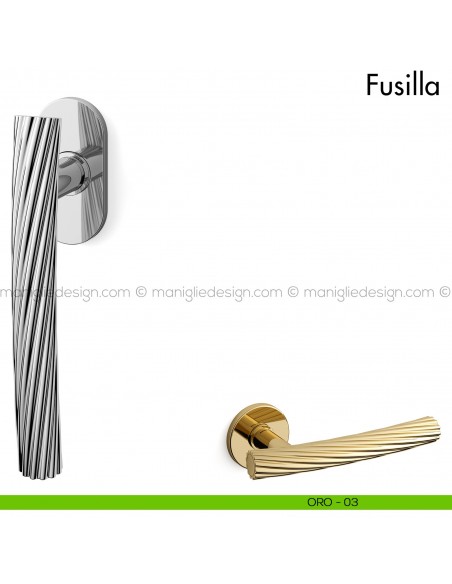 Maniglia per finestra martellina DK Fusilla Mandelli oro