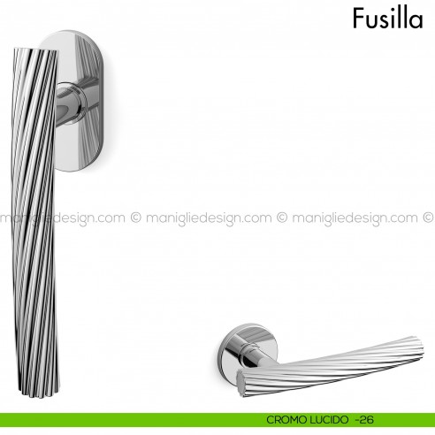 Maniglia per finestra martellina DK Fusilla Mandelli cromo lucido