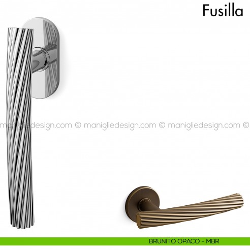 Maniglia per finestra martellina DK Fusilla Mandelli brunito opaco