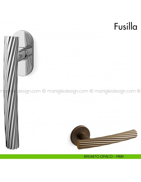 Maniglia per finestra martellina DK Fusilla Mandelli brunito opaco