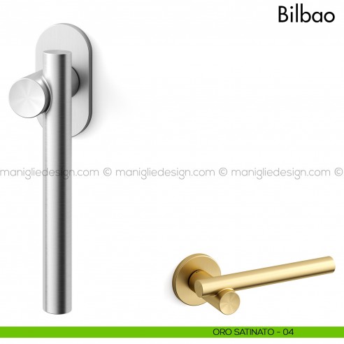 Maniglia per finestra martellina DK Bilbao Mandelli oro satinato