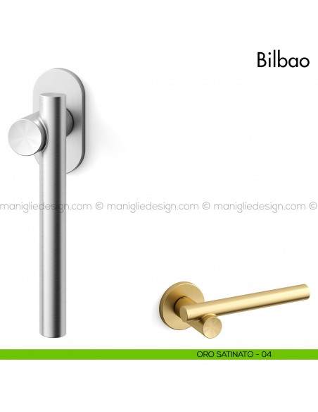 Maniglia per finestra martellina DK Bilbao Mandelli oro satinato