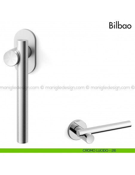 Maniglia per finestra martellina DK Bilbao Mandelli cromato