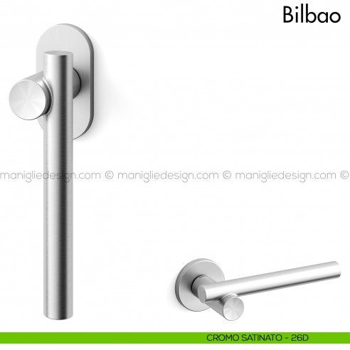 Maniglia per finestra martellina DK Bilbao Mandelli cromato satinato