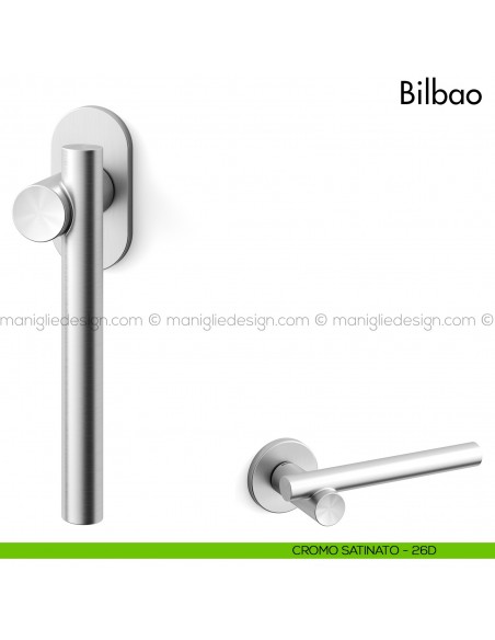 Maniglia per finestra martellina DK Bilbao Mandelli cromato satinato