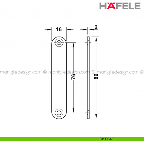 Chiusura magnetica angolare da avvitare forza magnetica 8 kg Häfele disegno